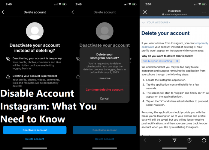 Disable Account Instagram What You Need to Know